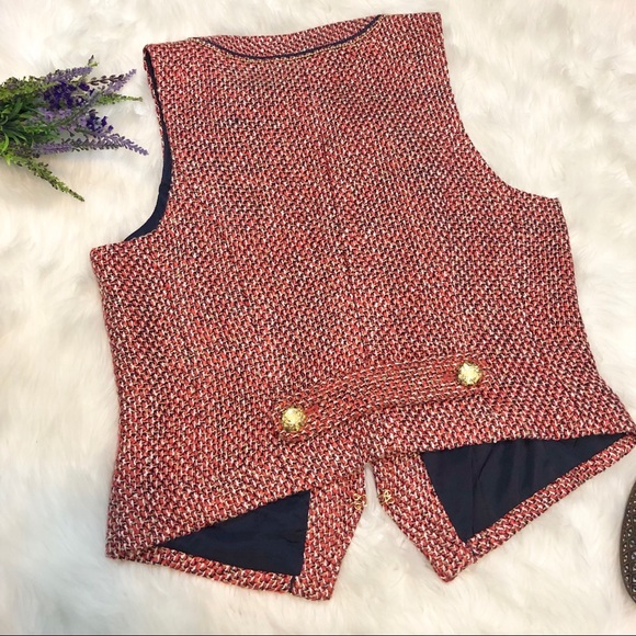 NEW Cache Tweed Wool Vest/ Waistcoat - Picture 6 of 6